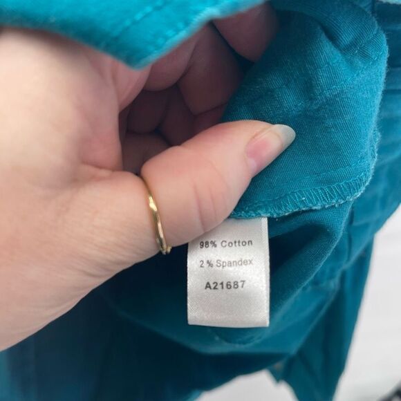 Appleseed's Women's Button Down Jacket Blazer Collared Pockets Teal Green Medium - Picture 9 of 13